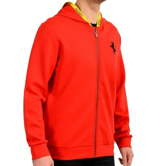 Scuderia Ferrari Unisex Double Face Hood Full Zip Sweater Jacket US 2XL IT 56